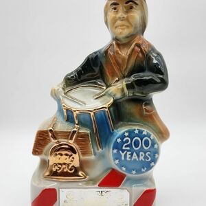 Vintage Drummer Figurine with Gold and Blue Accents